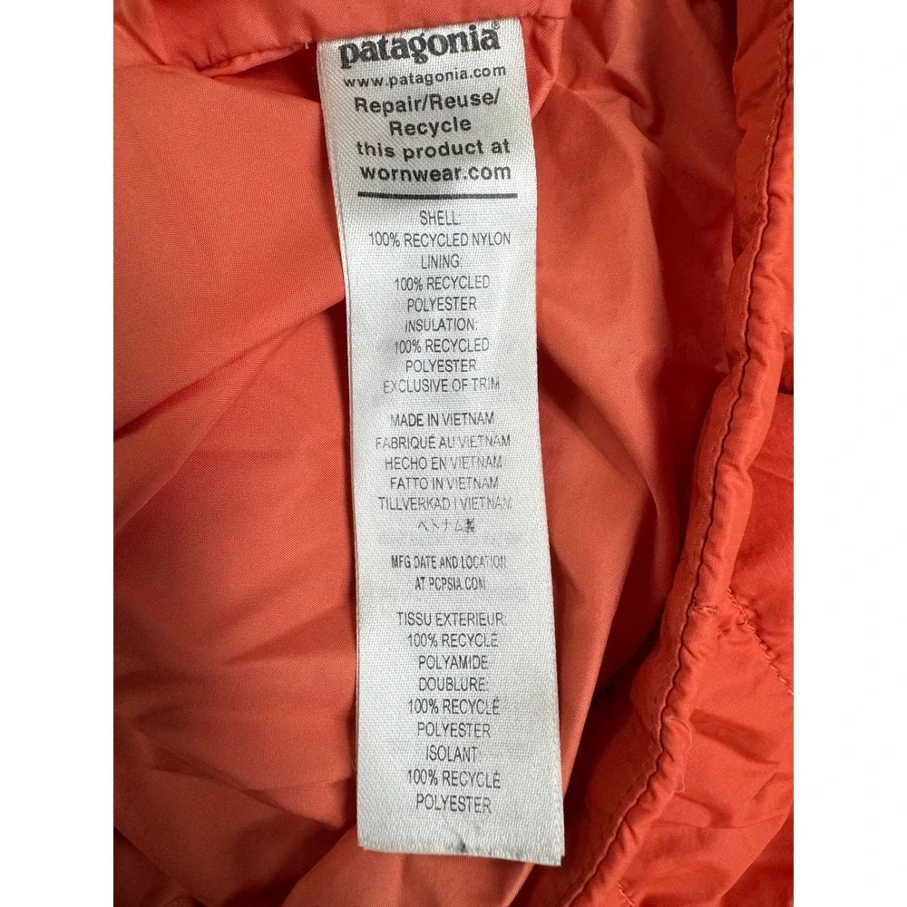 Patagonia Kids Nano Puff Jacket Orange PrimaLoft Insulated Size L